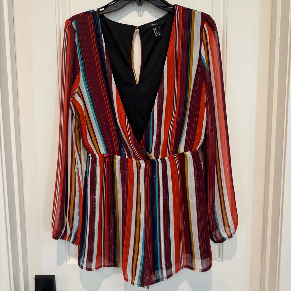 Forever 21 Colorful Striped Romper